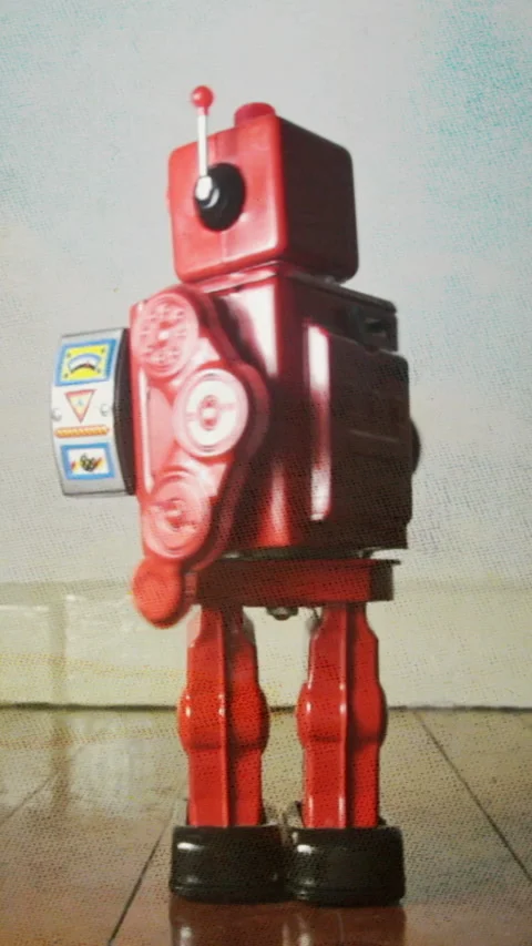 Red robot war Stock Footage 325498795