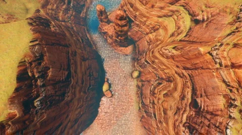 Red rock and River Camera Flying Stock-Footage 5631163