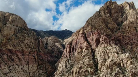 Red Rock Canyon Aerial Shot Mt Wilson 4K Drone Video stock 104114053