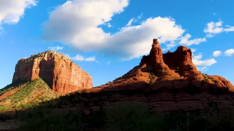 Red Rock cliffs low level drone shot in Sedona, Arizona Stock Footage 166173501