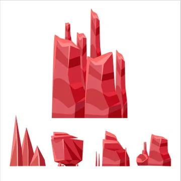 Red Rock Elements Set Illustrazione stock