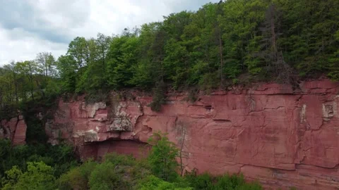 Red rock in the forest next to the vineyard Stock Footage 154374198