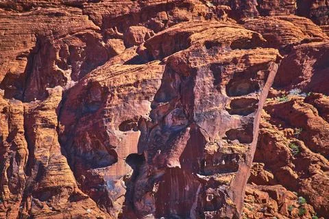 Red Rock Formations and Eroded Cliffs Valley of Fire Nevada Desert Landscape Stock Photos