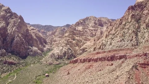 Red rock formations and park Stock Footage 80964377