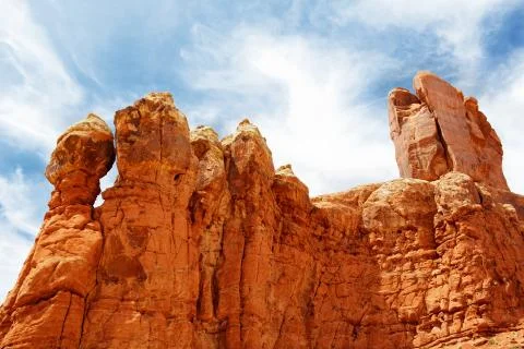 Red rock formations sky a Stock Photos