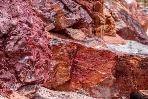 Red Rock layer surface for texture background Stock Photos