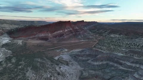 Red Rock Mountains In The Area Of The Old Paria Townsite In Utah - aerial Video stock 219907685