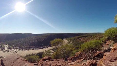 Red Rock Murchison River landscape in Kalbarri NP Australia Video stock 70964700