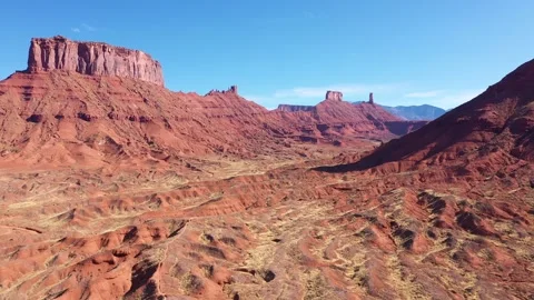 Red Rock Pinnacles Monuments Butte In Colorado River Area Castle Valley Stock Footage 270218213
