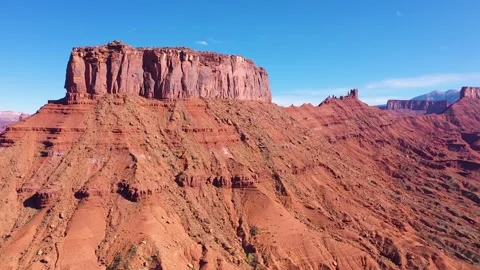 Red Rock Range Monuments Butte Massive In Utah State Castle Valley Aerial View Video stock 293245325