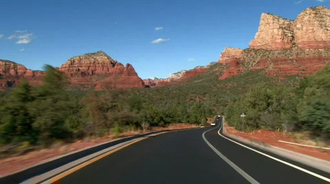 Red Rock Sedona Driving 04 Stock Footage