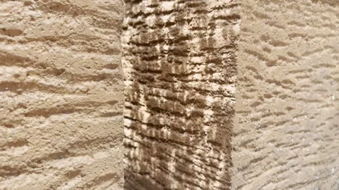 Red Rock Wall Texture with Moving Leaf Shadows Natural Abstract Background Stock Footage 332772889