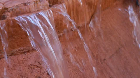 Red Rock waterfall stream Stock Footage 33063365