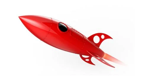 Red rocket flying Stock Illustration