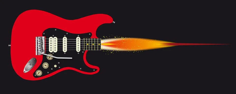 Red Rocket Guitar Illustrazione stock