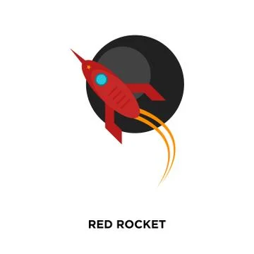 Red rocket icon isolated on white background for your web, mobile and app des Stock Illustration