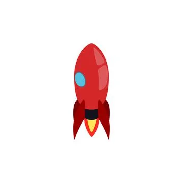 Red rocket icon, isometric 3d style Stock Illustration