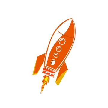 Red Rocket Isolated on White Stock-Illustration
