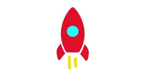Red Rocket Launch Animation Motion Graphic Stock-Footage 347957084