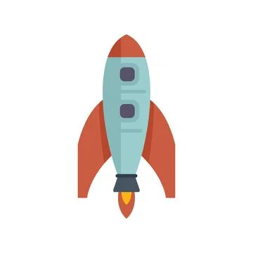 Red rocket launching upward leaving a trail of fire Illustrazione stock