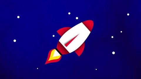 Red Rocket in Starry Night Stock Footage 335667263