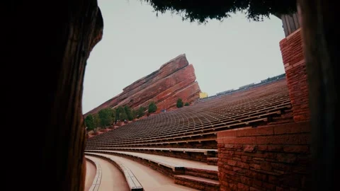 Red Rocks Amphitheatre empty on a cloudy... | Stock Video | Pond5