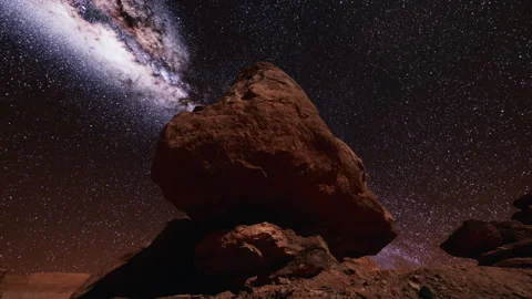 Red rocks and milky way night sky in Moab Utah Stock Footage 165362785