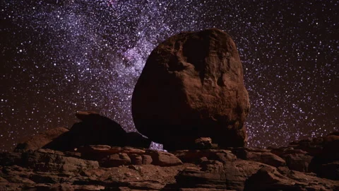 Red rocks and milky way night sky in Moab Utah Stock Footage 166905997