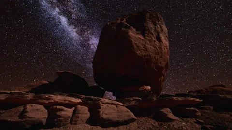 Red rocks and milky way night sky in Moab Utah Stock Footage 167775540