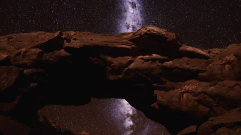 Red rocks and milky way night sky in Moab Utah Stock Footage 170237876