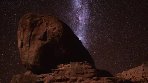 Red rocks and milky way night sky in Moab Utah Stock Footage 175445700