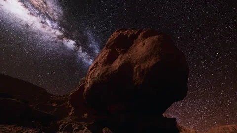 Red rocks and milky way night sky in Moab Utah Stock Footage 181558515