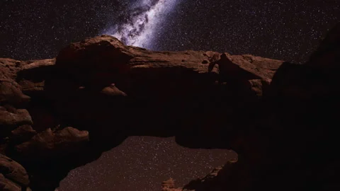 Red rocks and milky way night sky in Moab Utah Stock Footage 201117977