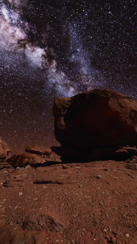 Red rocks and milky way night sky in Moab Utah Stock Footage 269354571