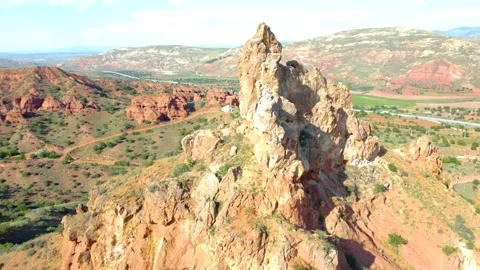 Red Rocks and Mountain Peak Stock Footage 247955434