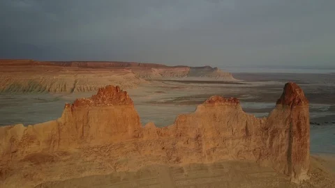 Red rocks at the bottom of the ancient dry ocean Tethys Stock Footage 115876892