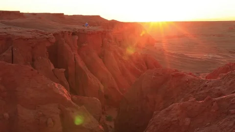 Red rocks in the desert at sunset. Arizona, United States 스톡 동영상 80453032