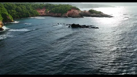 Red Rocks Dominica Stock Footage 283388136