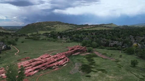 Red Rocks in Ken Caryl Valley Ranch neighborhood homes North Valley Meadow Video stock 339070063