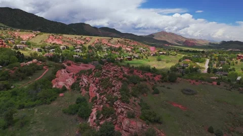 Red Rocks of Ken Caryl Valley Ranch neighborhood homes North Valley Meadow Stock Footage 339070085