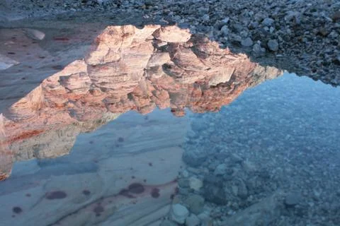Red rocks reflection Stock Photos