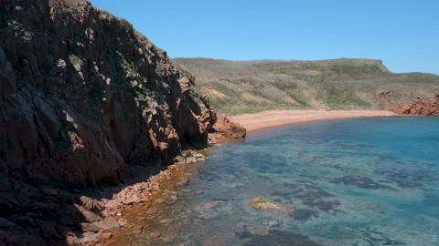 Red rocks on the sea coast Stock Footage 193993237