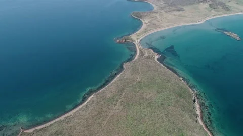 Red rocks on the sea coast Stock Footage 196369250