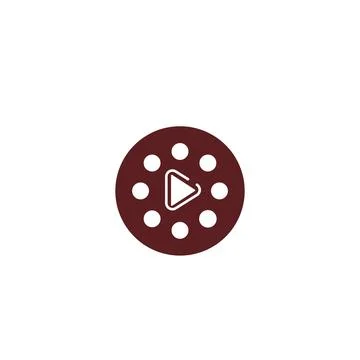 Red roll camera film studio for logo and vector icon Stock Illustration