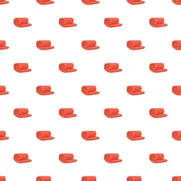 Red rolled towels repeating seamless pattern design Stock Illustration
