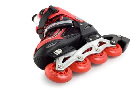 Red roller scates isolated Stock Photos