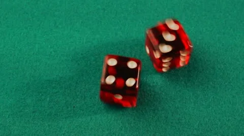 Red rolling dice Stock Footage 11174765