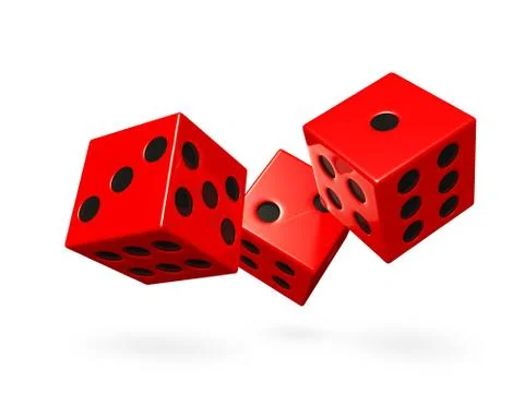 Red rolling game dice Stock Illustration