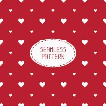Red romantic wedding geometric seamless pattern with hearts. Wrapping paper Stock Illustration