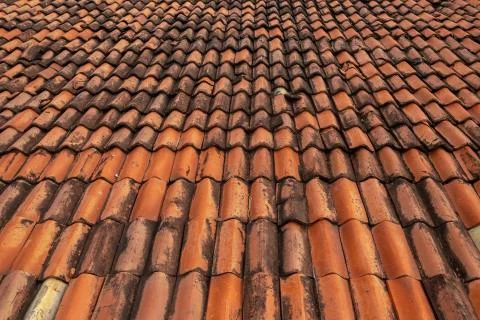 Red roof, beautiful texture for pattern. Shelter for house Stock Photos
